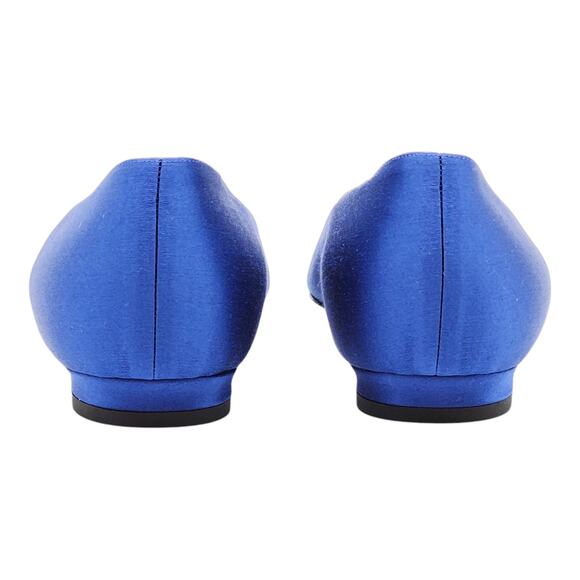 Manolo Blahnik Hangisiflat Jewel Buckle Flat Pumps - Satin - Blue 36 5.5US $1095 - Picture 4 of 7